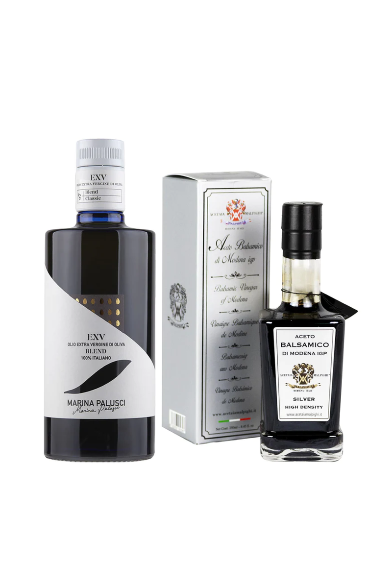 Gourmet Marina Palusci EXV Extra Virgin Olive Oil & Acetaia Malpighi Silver Balsamic Vinegar Of Modena IGP Set