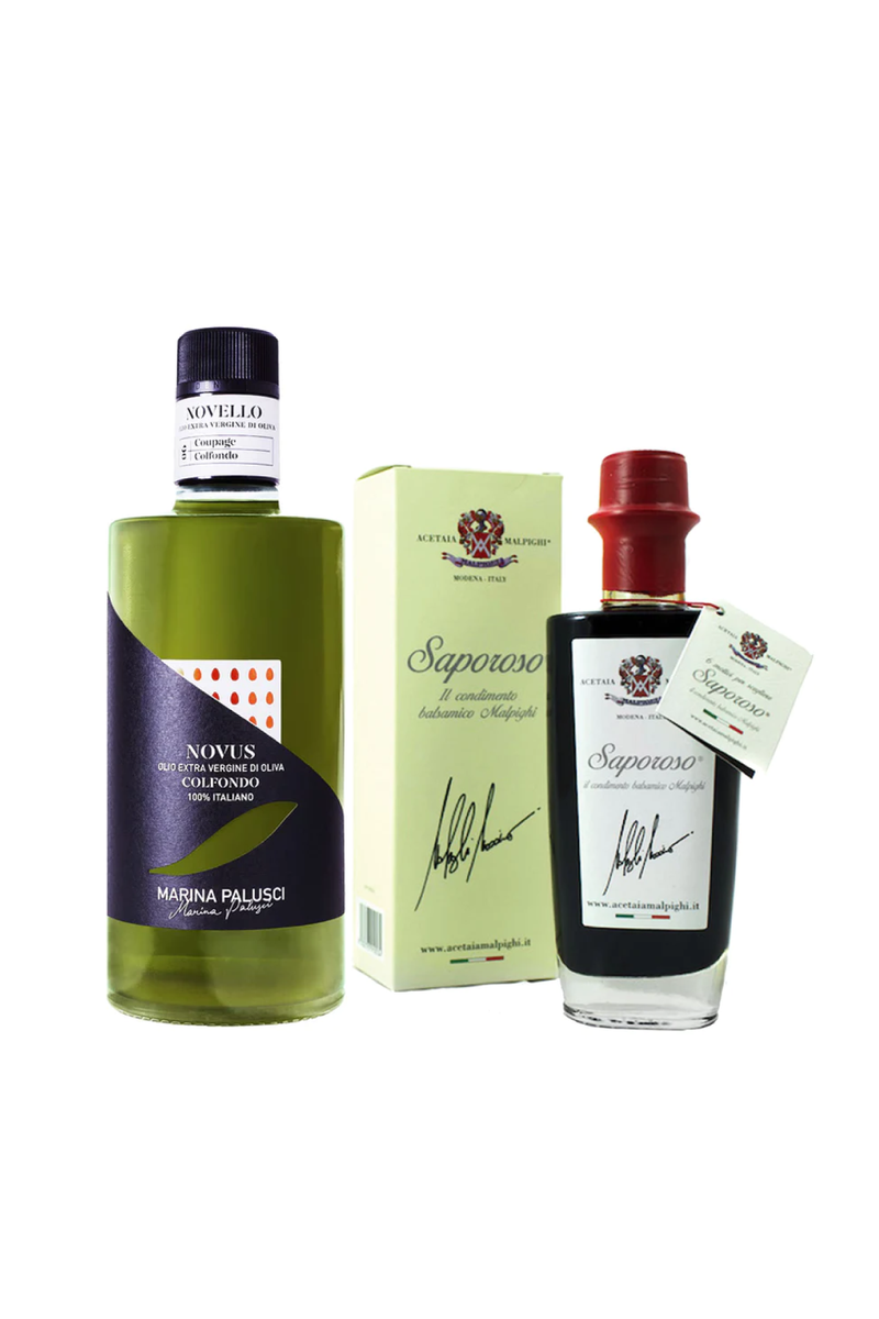 Luxury Marina Palusci Novus Extra Virgin Olive Oil & Acetaia Malpighi Saporoso Dark Balsamic Dressing Set