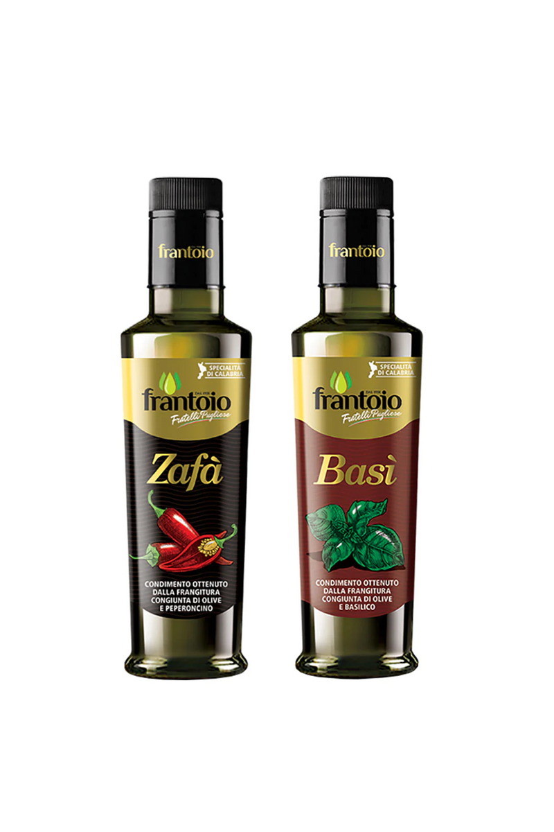 Frantoio Fratelli Pugliese Duo: Basi Basil & Chilli Infused Extra Virgin Olive Oil Duo